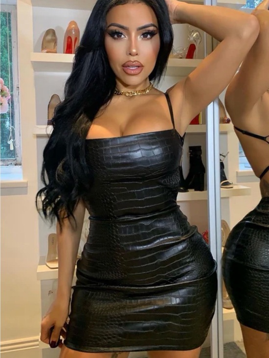 Fashion Nova Dresses & Skirts - Fashion Nova Black Faux Croc Bodycon Mini Dress